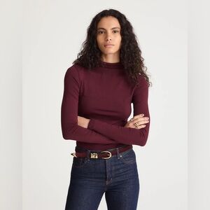 Madewell Ruched Mockneck Long-Sleeve Top